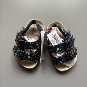 Baby GAP Double Buckle with Velcro Sandals | paint splatter navy blue | 3-6m